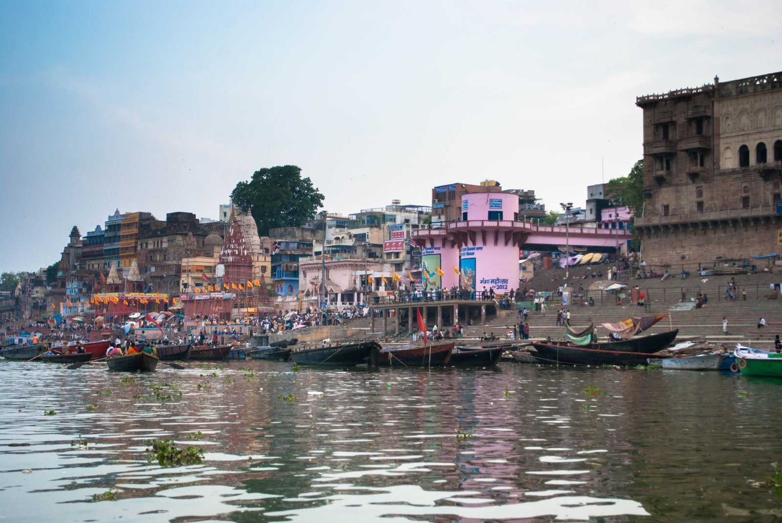 Boats at Dashashwamedh Ghat in Varanasi