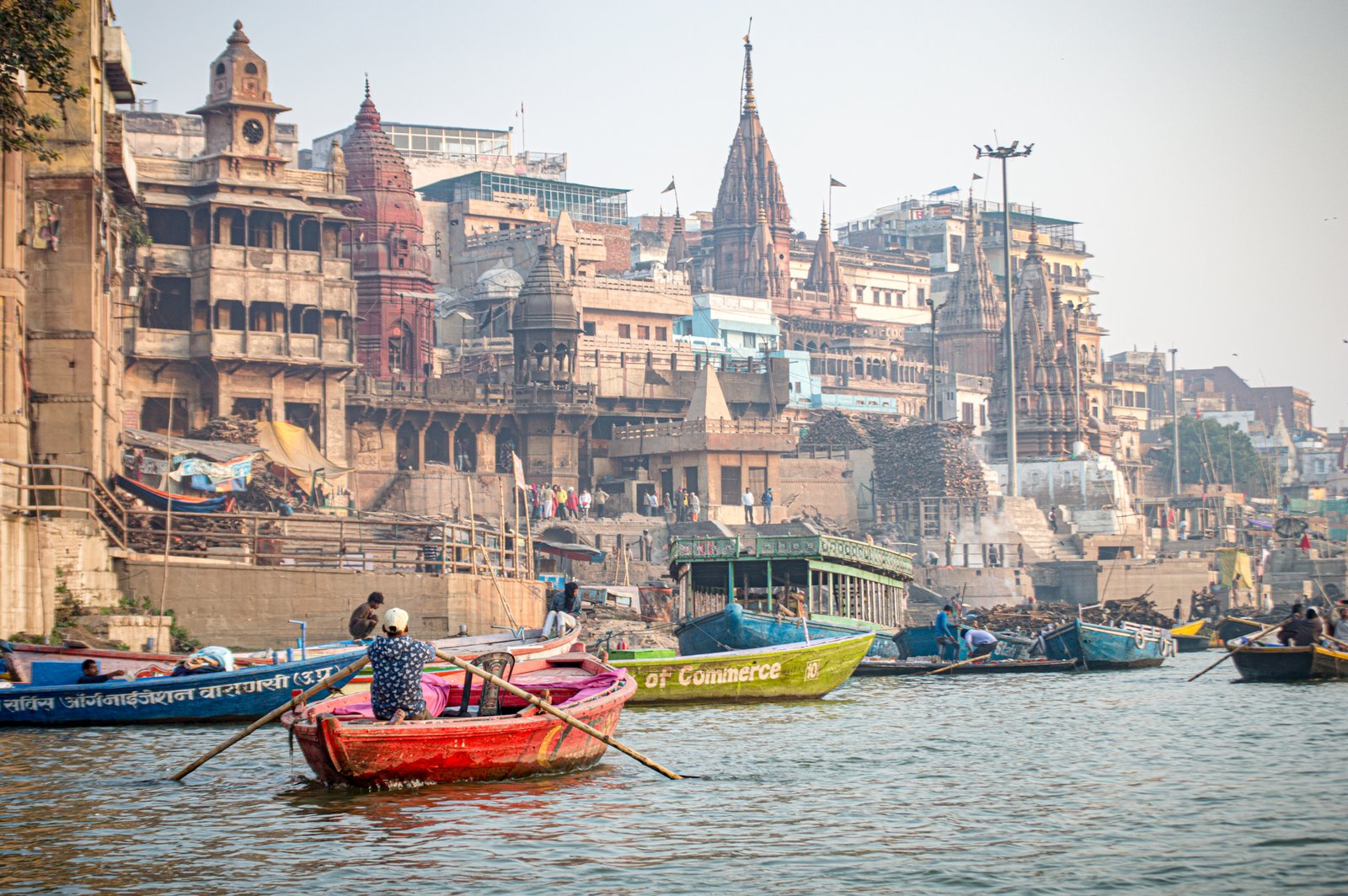 Boat on the Ganges at Varanasi ghats